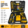 Cordless Drill and Hand Tool Kit with 2 Batteries and Carry Case, photo 3